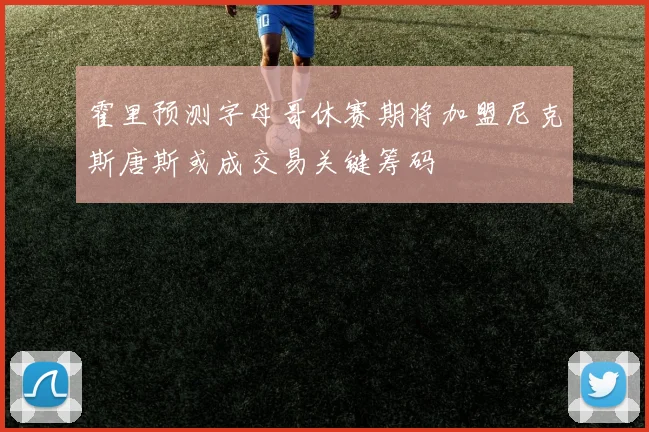 霍里预测字母哥休赛期将加盟尼克斯唐斯或成交易关键筹码